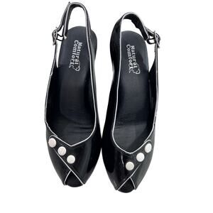 Natural Comfort Black/White Sling Back 8.5M Size women's Shoes Patent Leather
